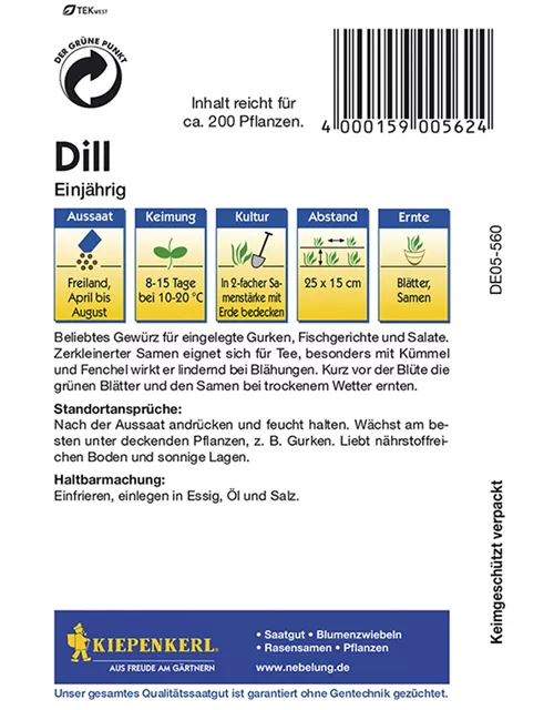 Dill Einjaehrig Preisgruppe C