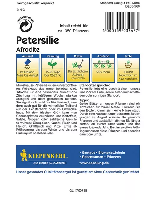 Petersilie Afrodite Preisgruppe G