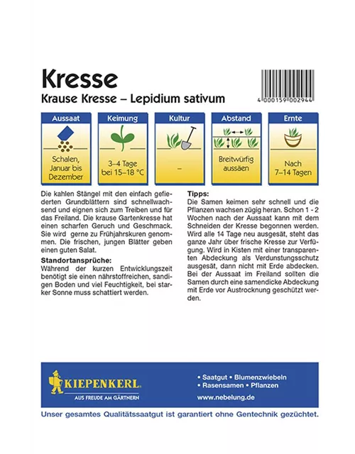 Kiepenkerl Kresse Krause 50g PG G