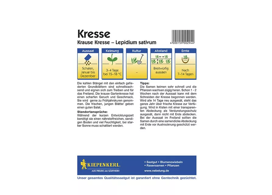 Kiepenkerl Kresse Krause 50g PG G