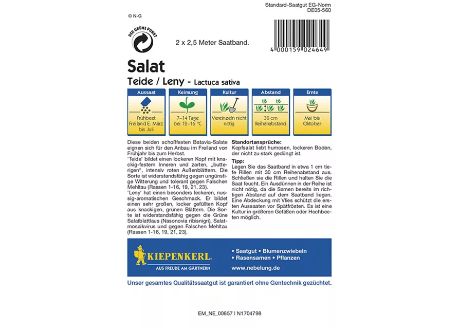 Kiepenkerl Salat Batavia Mix Saatb. PG R