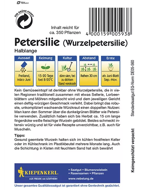 Petersilie Wurzelpeters. KIE-C