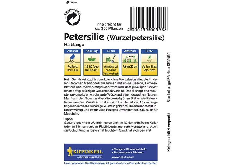 Petersilie Wurzelpeters. KIE-C