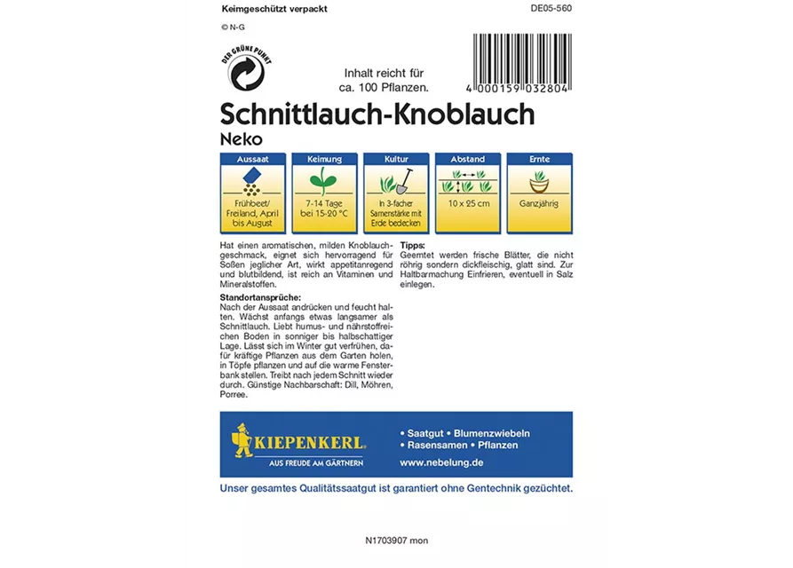 Schnitt-Knoblauch Neko Preisgruppe G