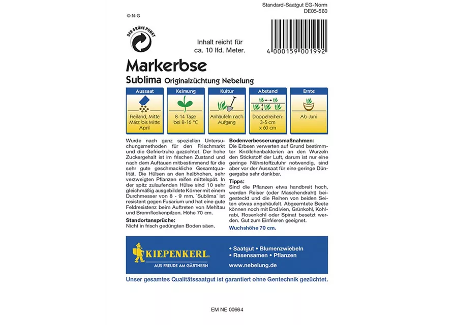 Markerbsen Neb.Sublima Preisgruppe F