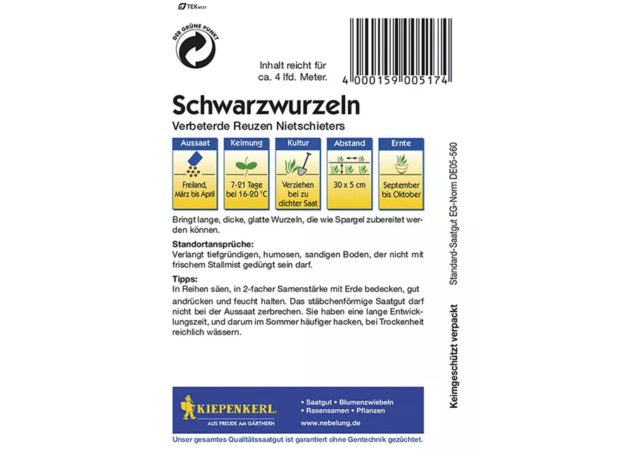 Schwarzwurzeln V.Reuzen Preisgruppe C