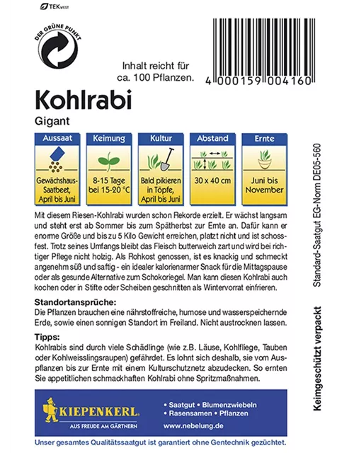 Kohlrabi Gigant Preisgruppe C