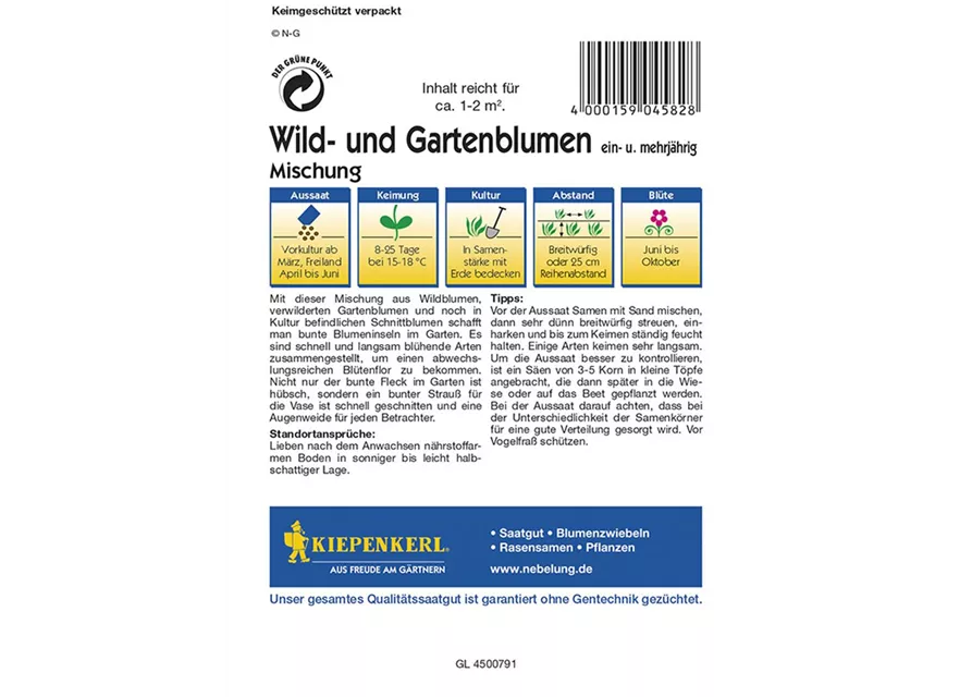 Wild u. Gartenblumen Mix Preisgruppe K