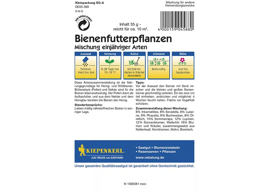 Bienenfutterpfl. Einj. Preisgruppe N