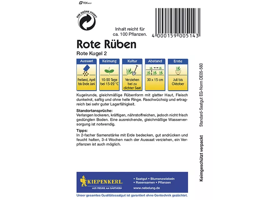 Rote Rueben Rote Kugel 2 Preisgruppe C