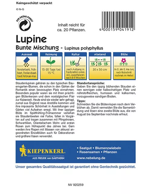 Kiepenkerl Lupinus bunte Mischung PG D