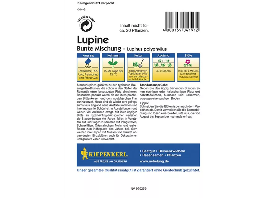 Kiepenkerl Lupinus bunte Mischung PG D