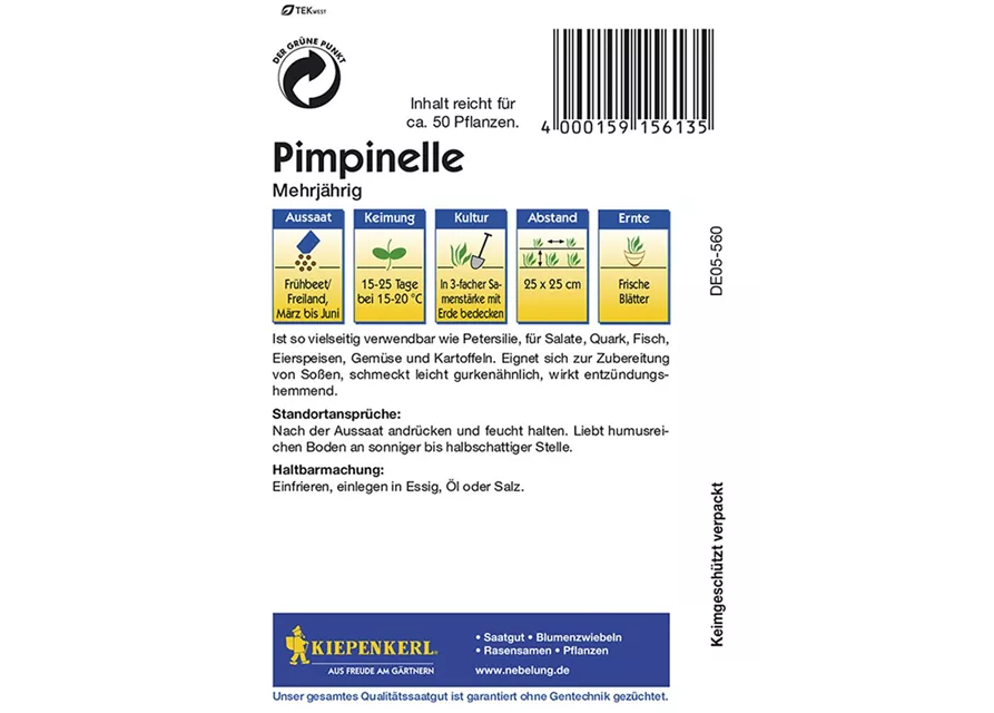 Kiepenkerl Pimpinelle Mehrjährig PG C