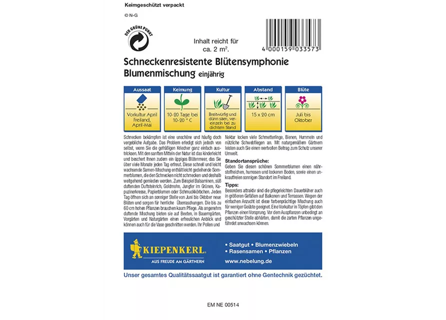 Schneckenresistente Blütensymphonie Mischung