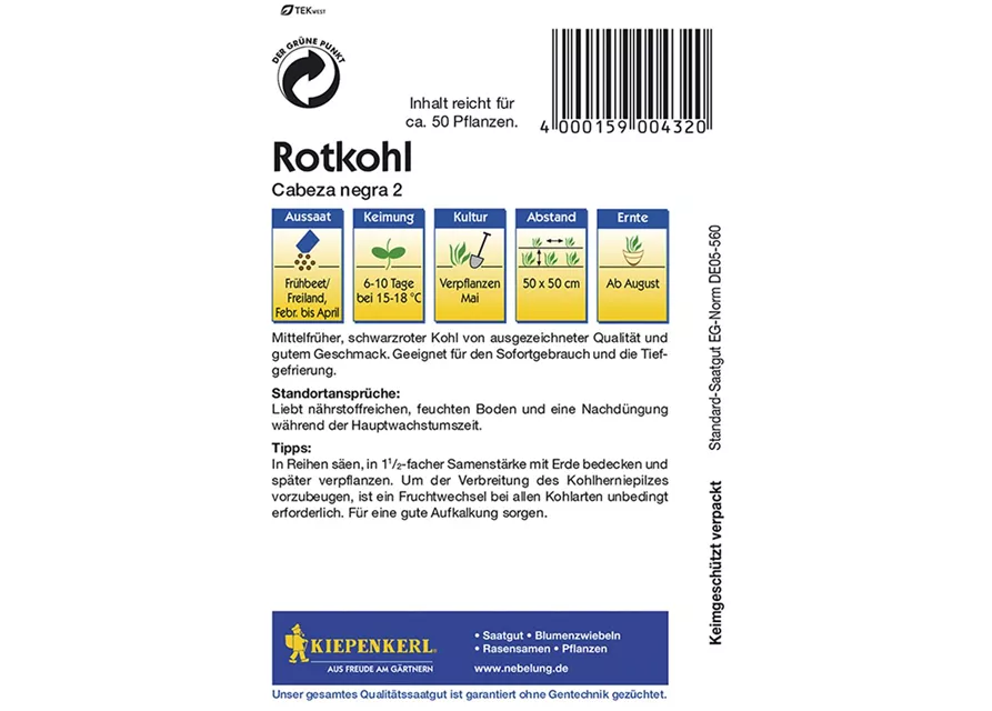 Rotkohl Schwarzkopf 2 Preisgruppe A