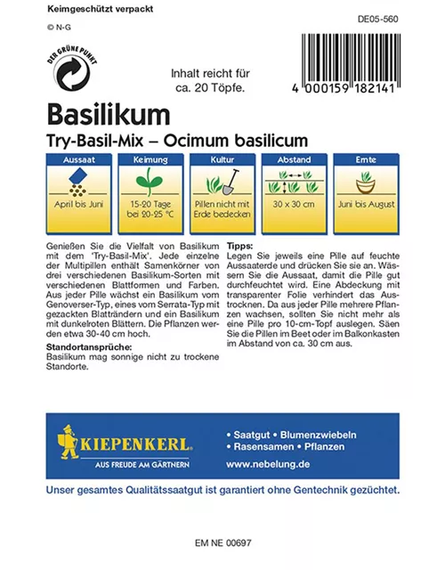 Basilikum Simply Herbs Try-Basil-Mix 'KIE-O