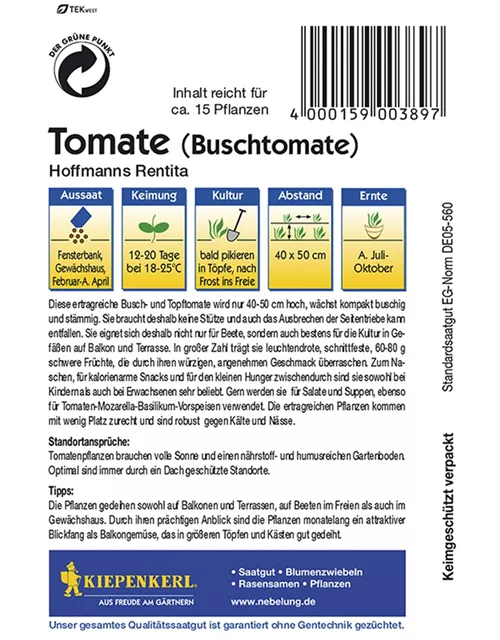 Kiepenkerl Tomate Hofmanns Rentita PG C