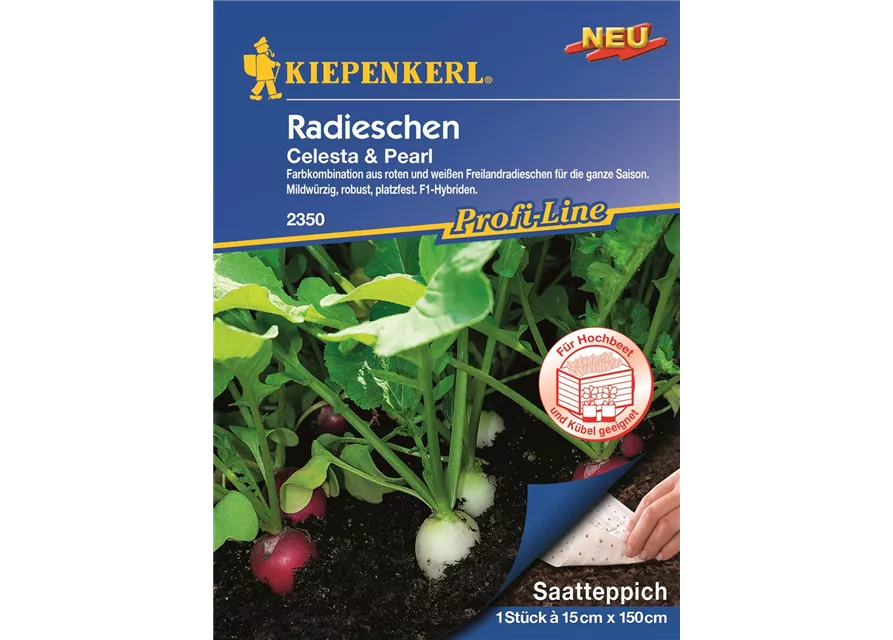 Kiepenkerl Radieschen Celesta Pearl PG O, Saatteppich