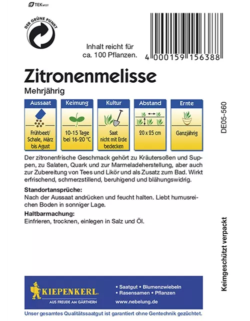 Zitronenmelisse mehrjährig