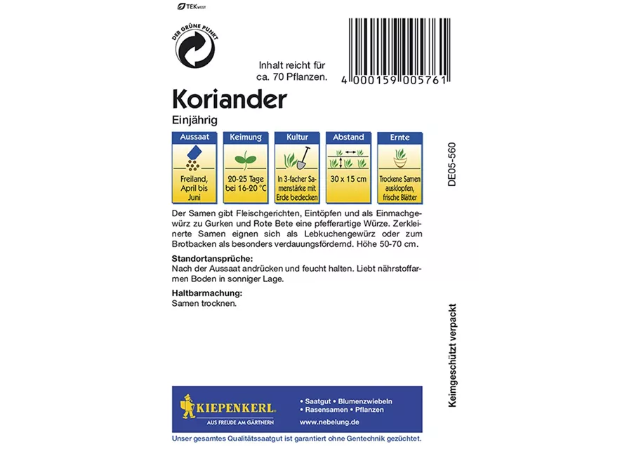 Koriander Einjährig KIE-B