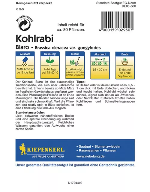 Kohlrabi Blaro Blau Preisgruppe G