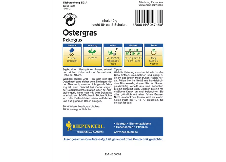 Ostergras Preisgruppe G