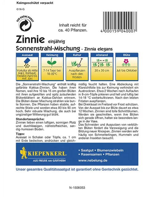 Zinnia Sonnenstrahl-Mix