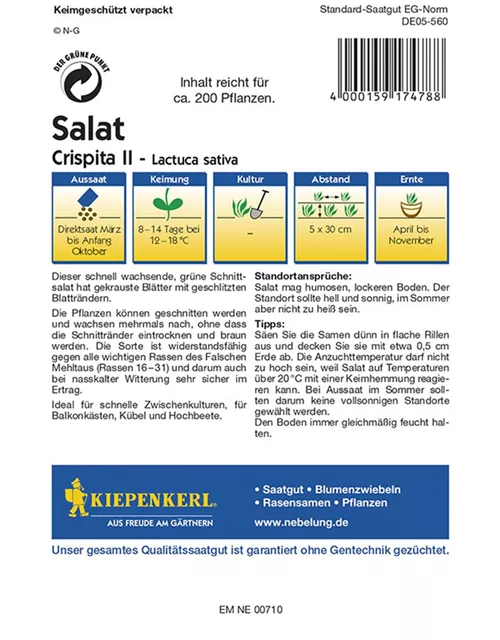 Kiepenkerl Salat Crispita II PG N