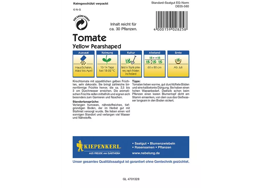 Obsttomaten Pearshaped Preisgruppe K