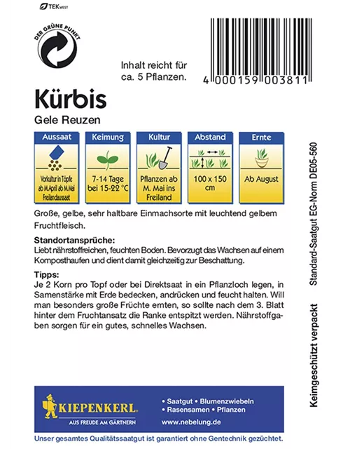 Kuerbis Gele Reuzen Preisgruppe B