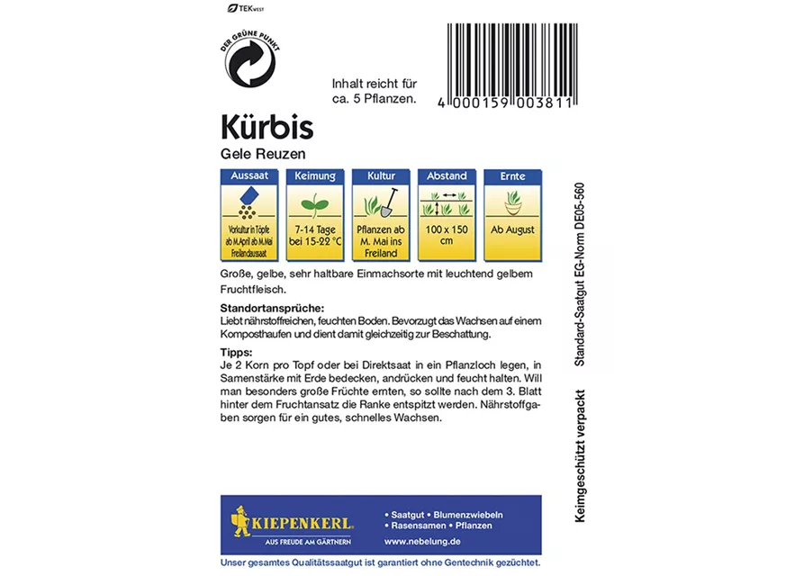 Kuerbis Gele Reuzen Preisgruppe B