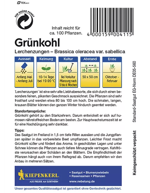 Gruenkohl Lerchenzungen Preisgruppe C