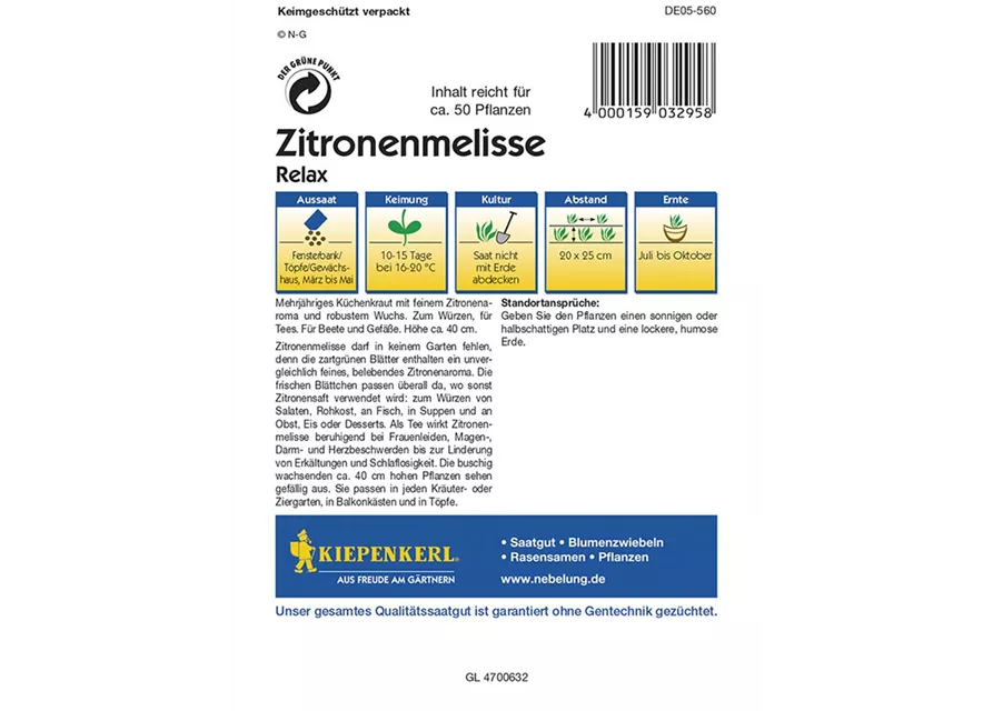 Zitronenmelisse Relax Preisgruppe D