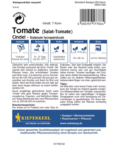 Kiepenkerl Tomate Cindel F1 PG O