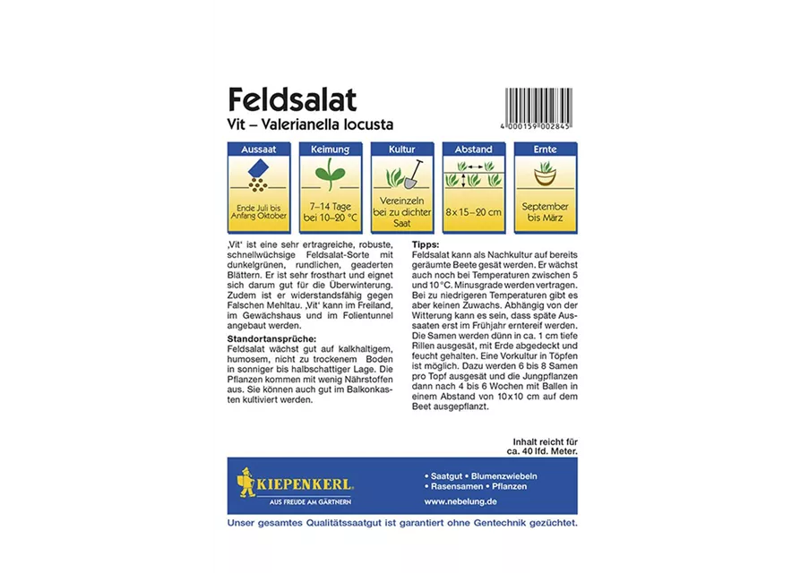 Feldsalat Vit Preisgruppe G