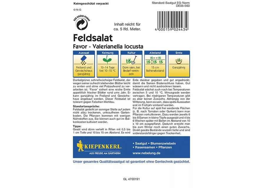 Feldsalat Favor Preisgruppe G