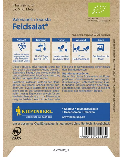 Feldsalat Vit BIO Preisgruppe K