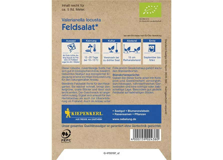 Feldsalat Vit BIO Preisgruppe K