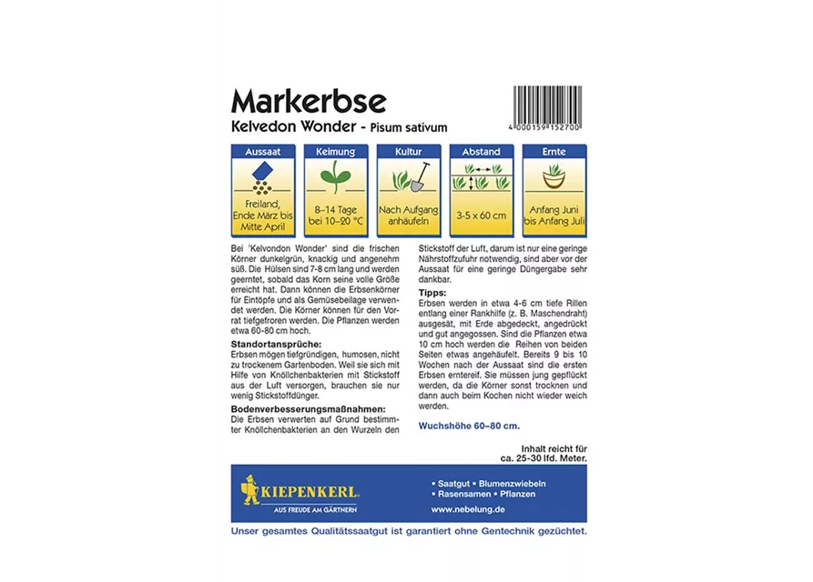 Kiepenkerl Markerbsen W Kelvedon 200g PG K