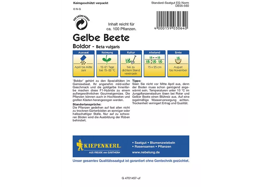 Kiepenkerl rote Beete Boldor PG G