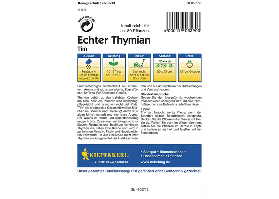 Echter Tymian Tim Preisgruppe D