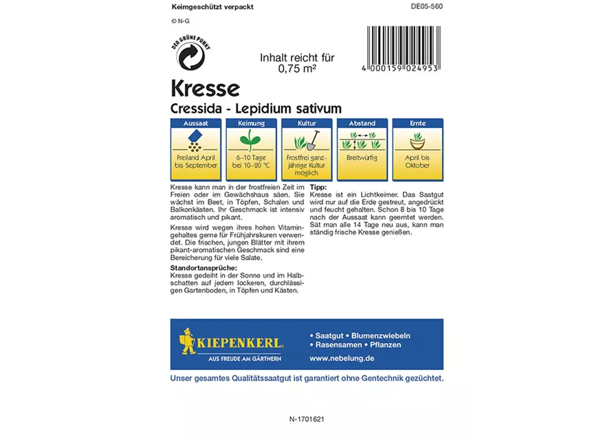 Kresse Cressida Preisgruppe D