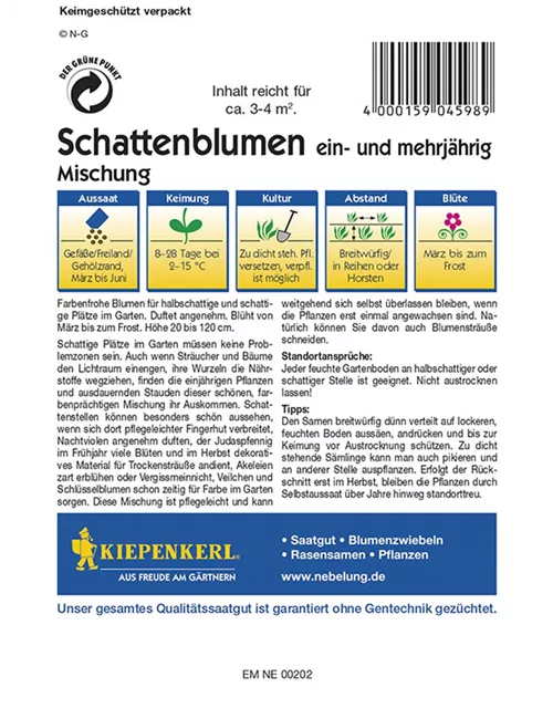 Schattenblumen-Mischung Preisgruppe O