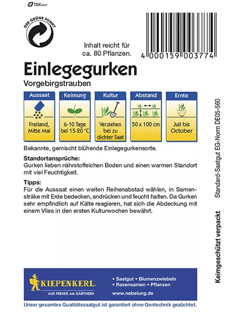 Einlegegurke Preisgruppe C